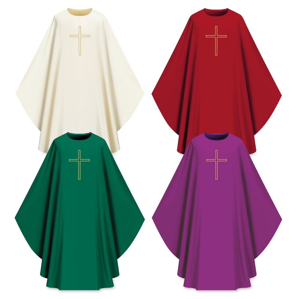 Assisi Collection - Elias Chasuble with embroidered cross - Vanpoulles