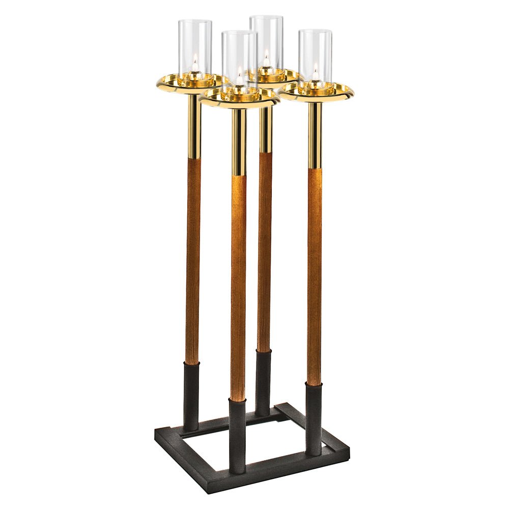 Brass Processional Torches complete with storage stand - Vanpoulles