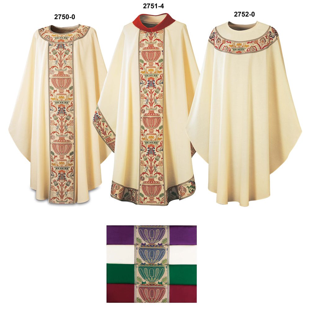 Chasubles with Regina Multi-Coloured Brocade - Vanpoulles