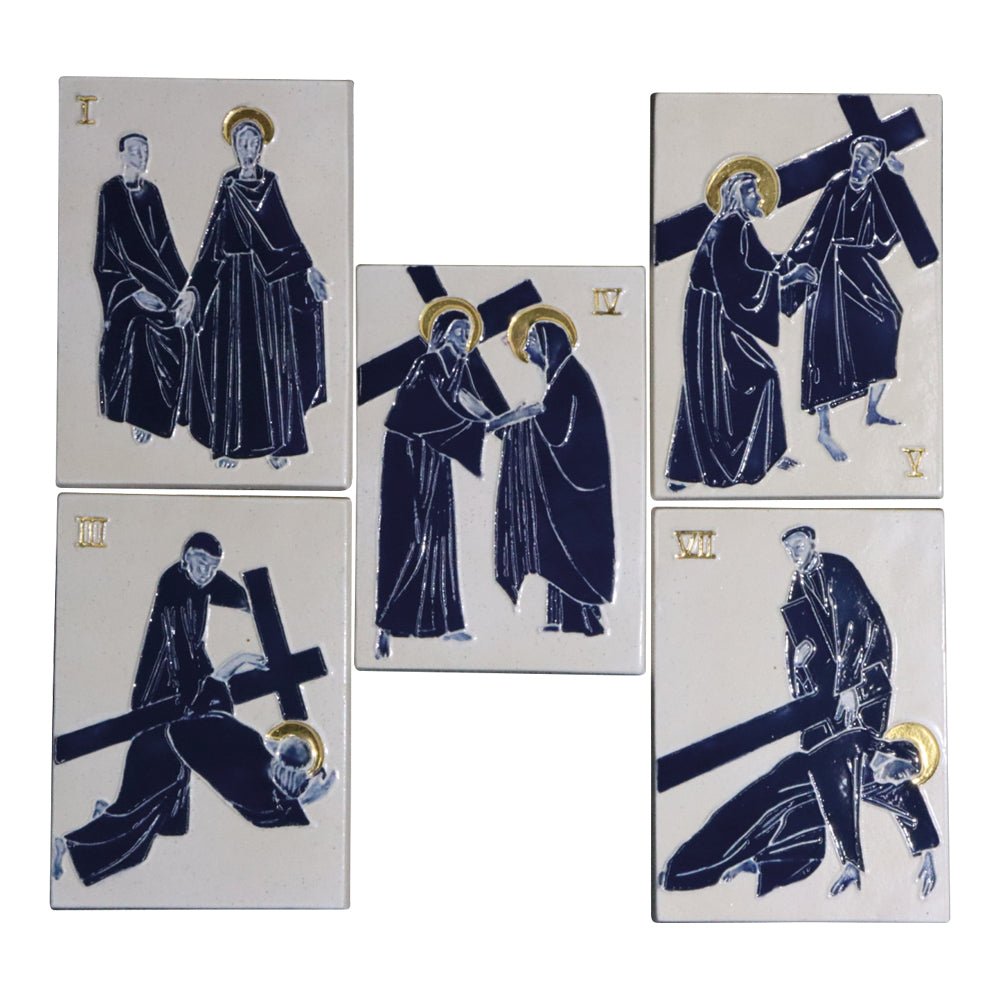Clay Stations of the Cross - Blue Finish - Vanpoulles