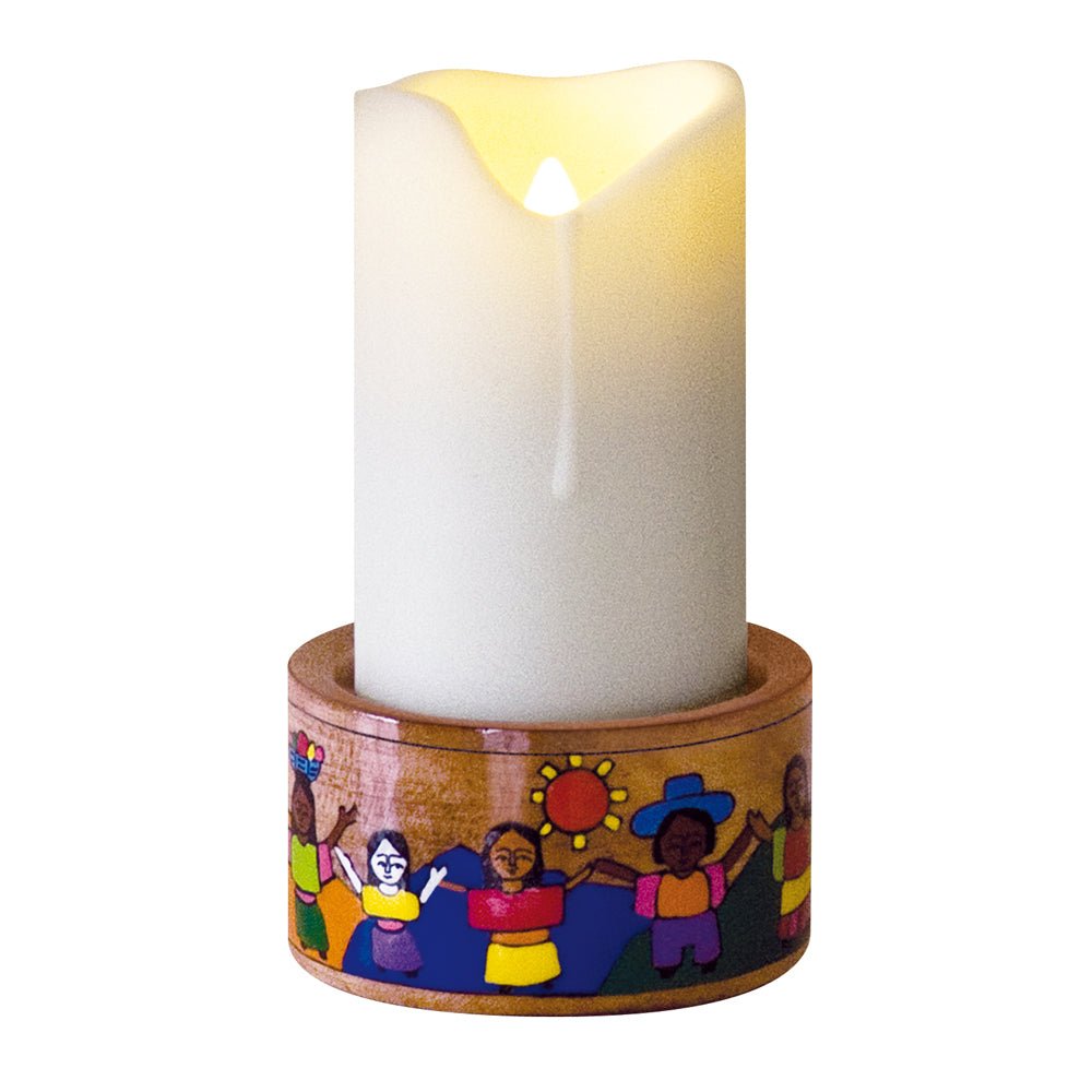 Colourful Wood Candlestick - Vanpoulles