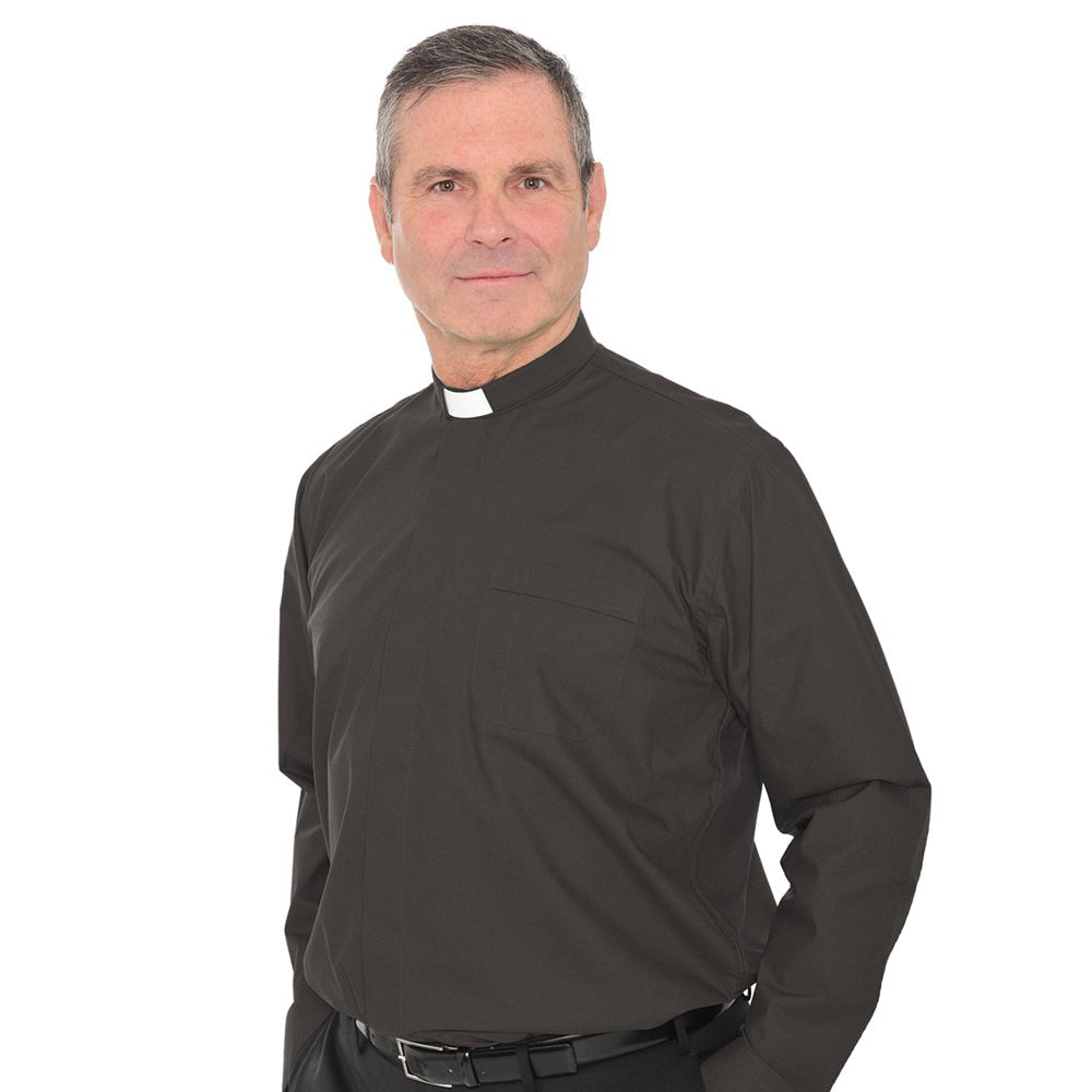 Long Sleeved Slip-In Collar Clergy Shirt - Vanpoulles