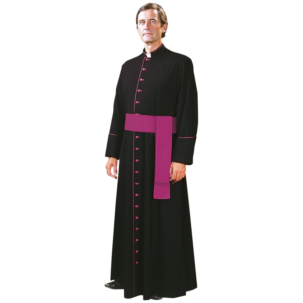 SB Cassock in Terlenka with Purple Cording - Vanpoulles