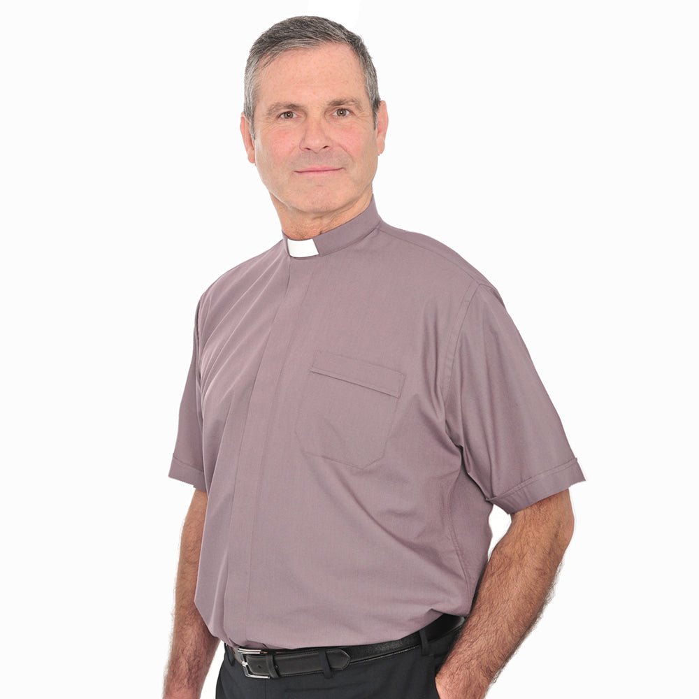 Short Sleeved Slip-In Collar Clergy Shirt - Vanpoulles