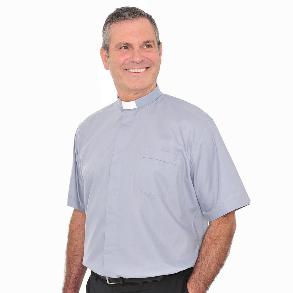 Short Sleeved Slip-In Collar Clergy Shirt - Vanpoulles