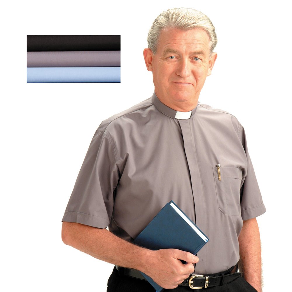 Short Sleeved Slip-In Collar Clergy Shirt - Vanpoulles