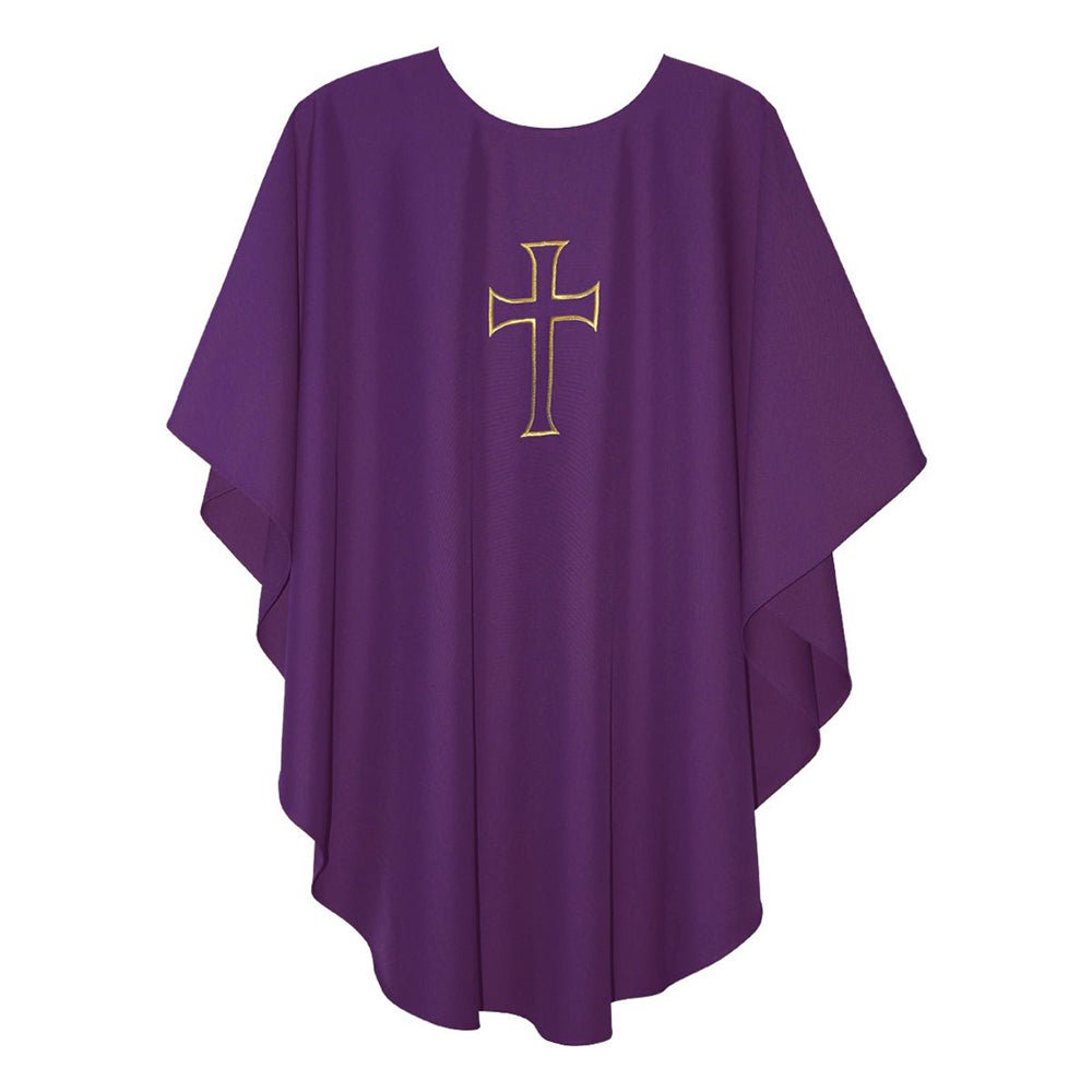 Cross Outline Embroidery Chasubles - Vanpoulles