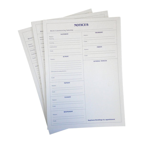 Notice Sheets – Vanpoulles