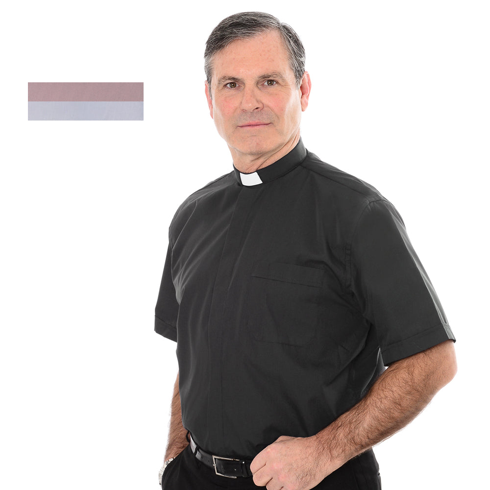 Short Sleeved Slip-In Collar Clergy Shirt - Vanpoulles
