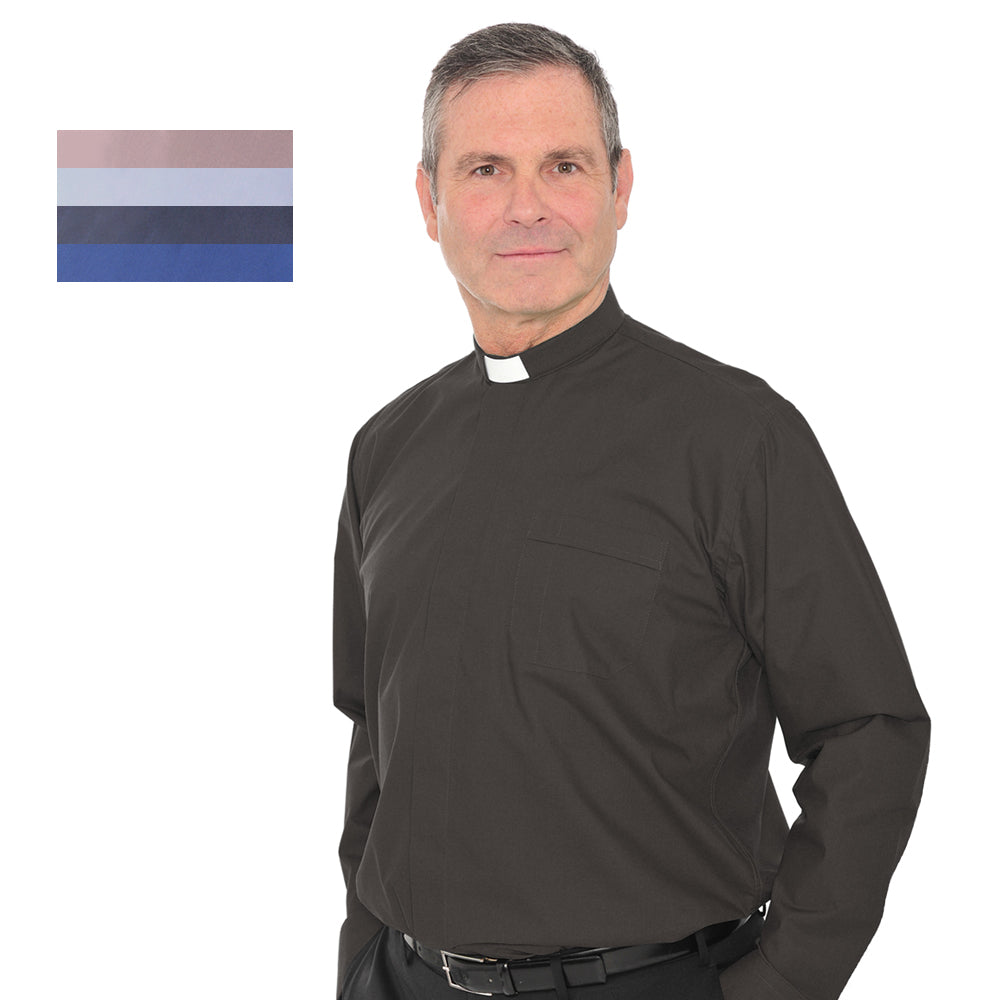 Long Sleeved Slip-In Collar Clergy Shirt - Vanpoulles