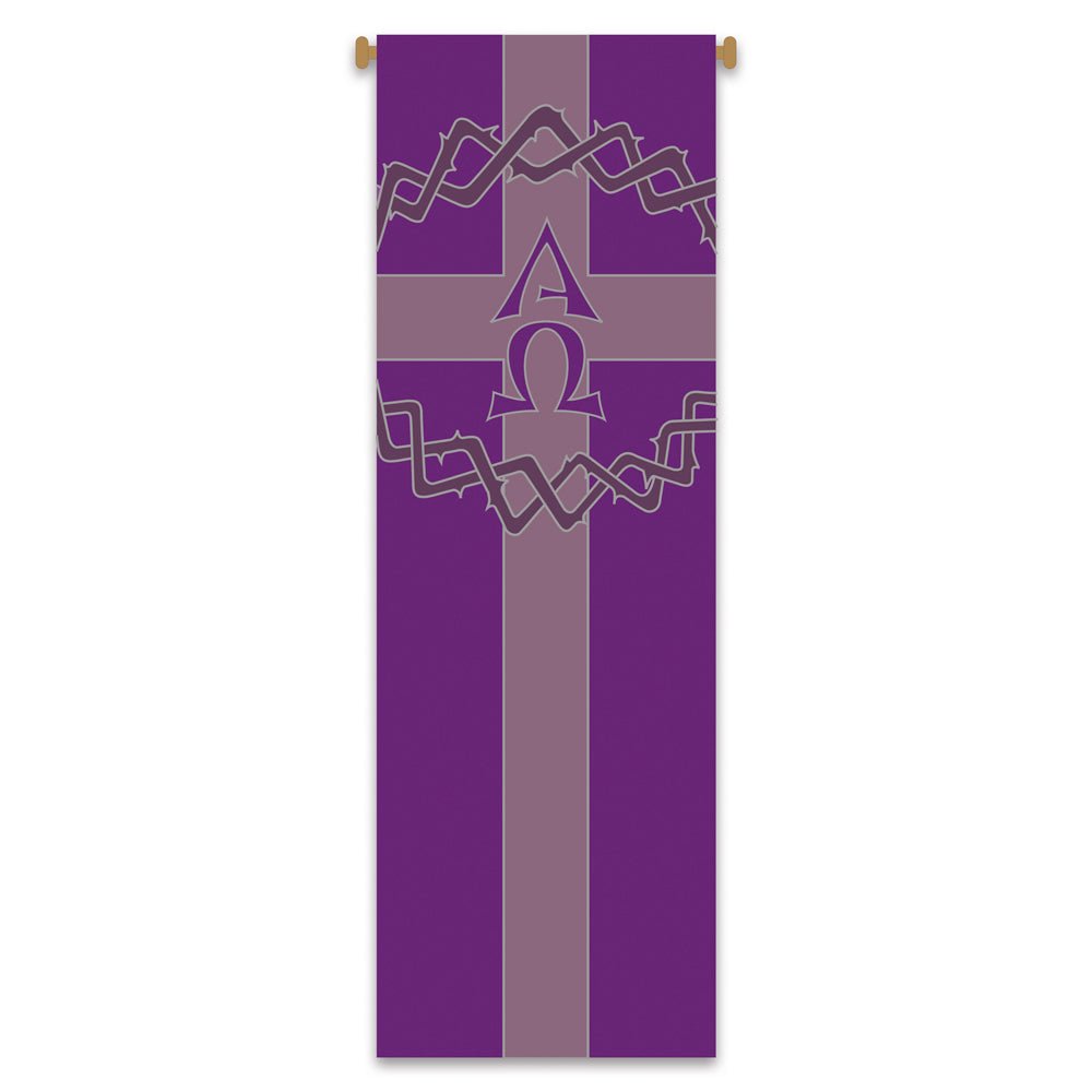 Large Inside Banner - Crown of Thorns with Alpha Omega - Vanpoulles