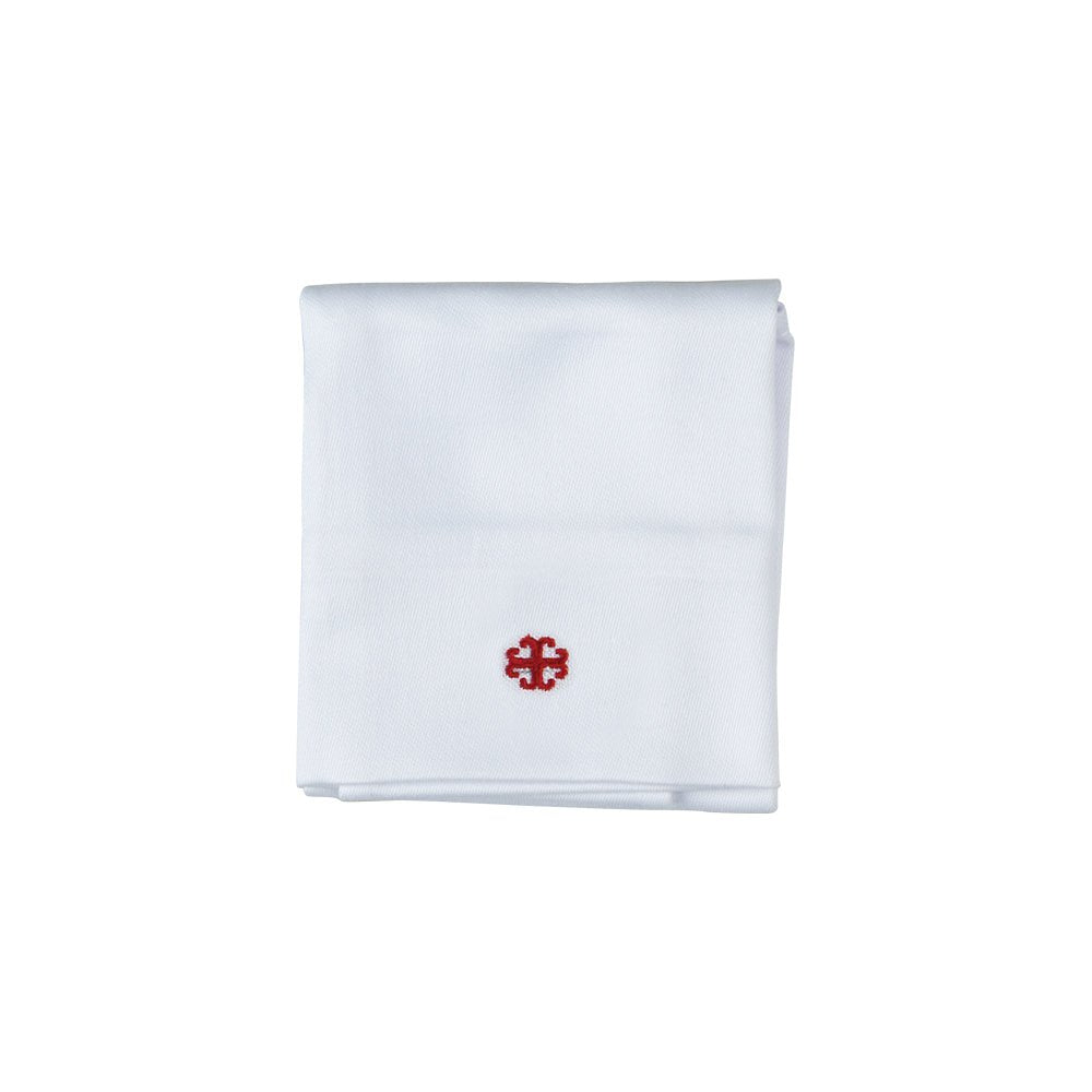 Lavabo Towel with Red Embroidered Cross - Vanpoulles