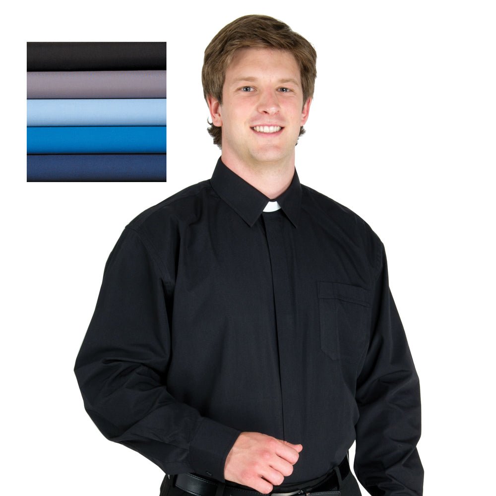 Long Sleeved Collar Attached Clergy Shirt - Vanpoulles