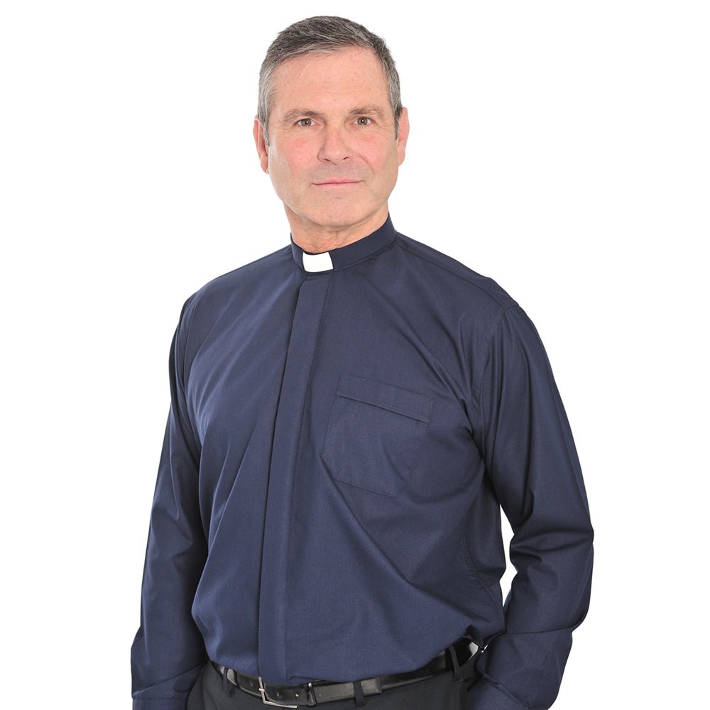 Long Sleeved Slip-In Collar Clergy Shirt - Vanpoulles